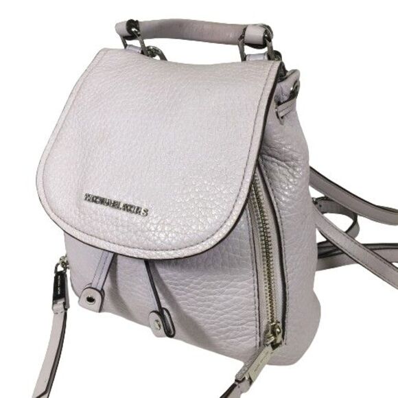 Michael Kors Viv Extra-Small Pebbled Leather Backpack Lavender Mist Soft Lylac - Picture 3 of 15